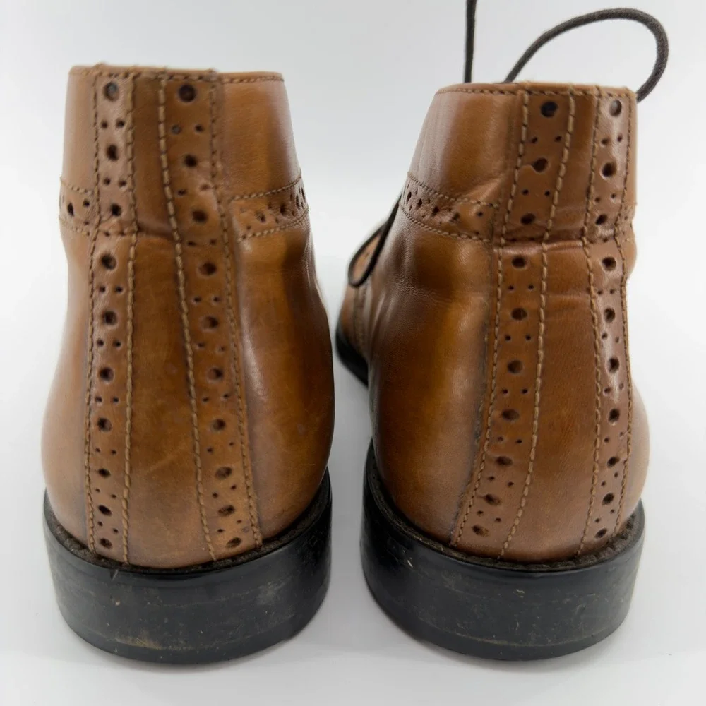 Johnston & Murphy Mens Tan Leather‎ Wingtip Brogue Chukka Boots 8M